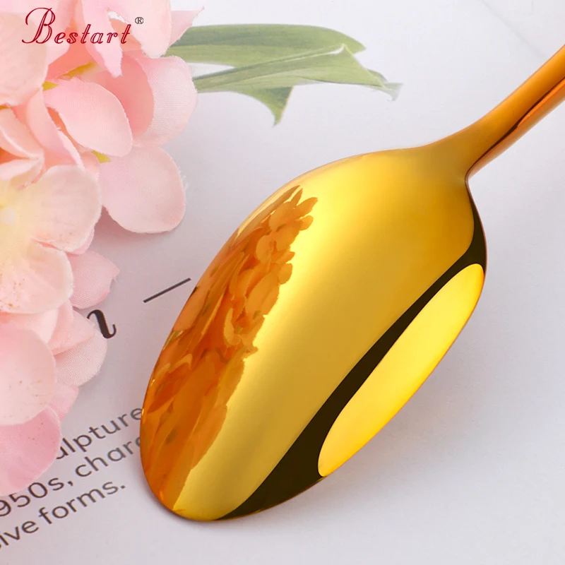 5Pcs/Set Rainbow Western Dinnerware Set Stainless Steel Knife Fork Spoon Rose Gold Cutlery Set Home Kitchen Dinner Tableware