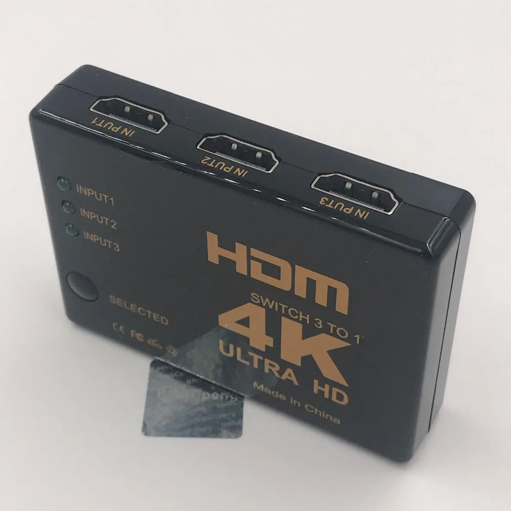 Interruptor Ultra HD 4K HDTV, adaptador divisor de 3 entradas y 1 salida, amplificador de modelo cuadrado, conmutador Triple hembra de alta velocidad