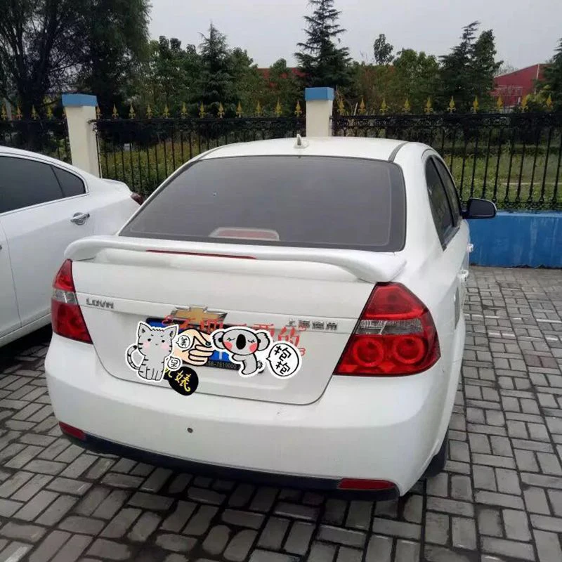 For Aveo Spoiler ABS Material Car Rear Wing Primer Color Rear Spoiler Press the tail For Chevrolet Aveo Spoiler 2010-2015
