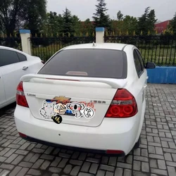 For Aveo Spoiler ABS Material Car Rear Wing Primer Color Rear Spoiler Press the tail For Chevrolet Aveo Spoiler 2010-2015