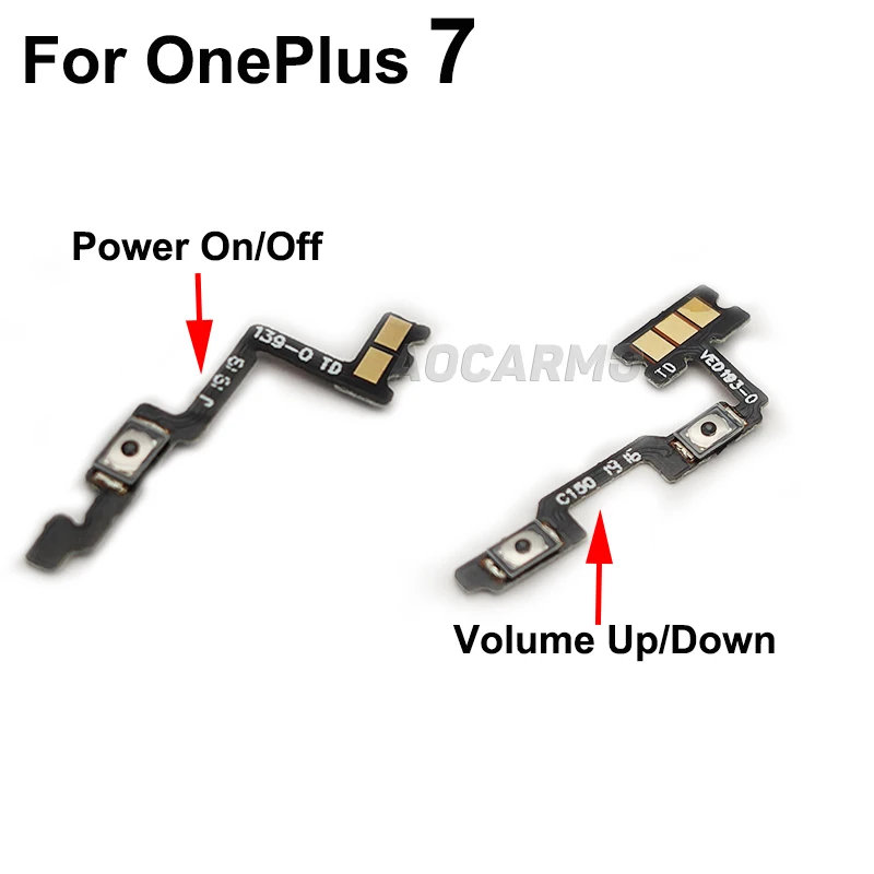 Aocarmo For OnePlus 7 Pro 7Pro Power On/Off Volume Up/Down Button Flex Cable Replacement Part