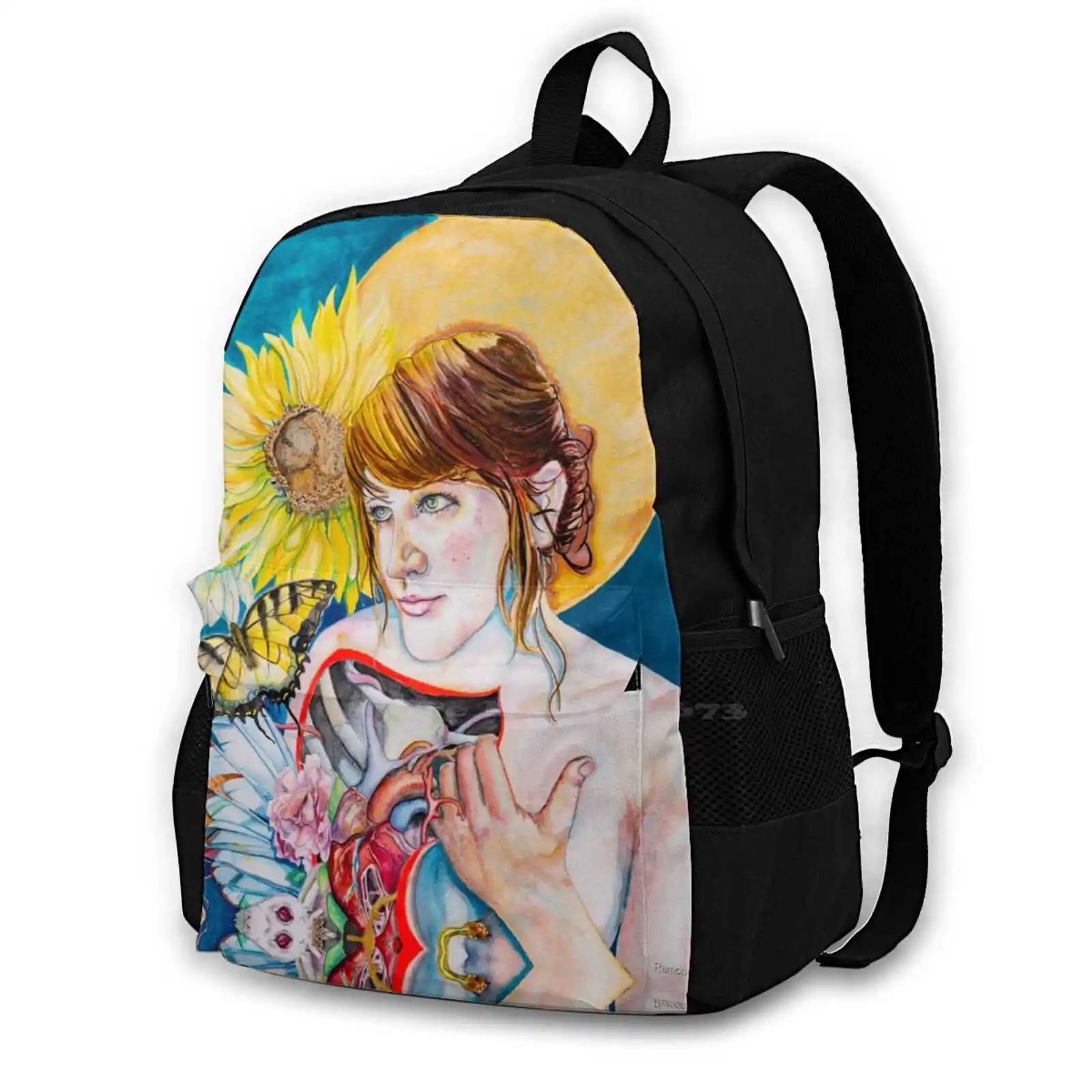 Patron Saint Of The Heart School Bags For Teenage Girls Laptop Travel Bags Personal Feminine Trending Watercolor Popular Faith