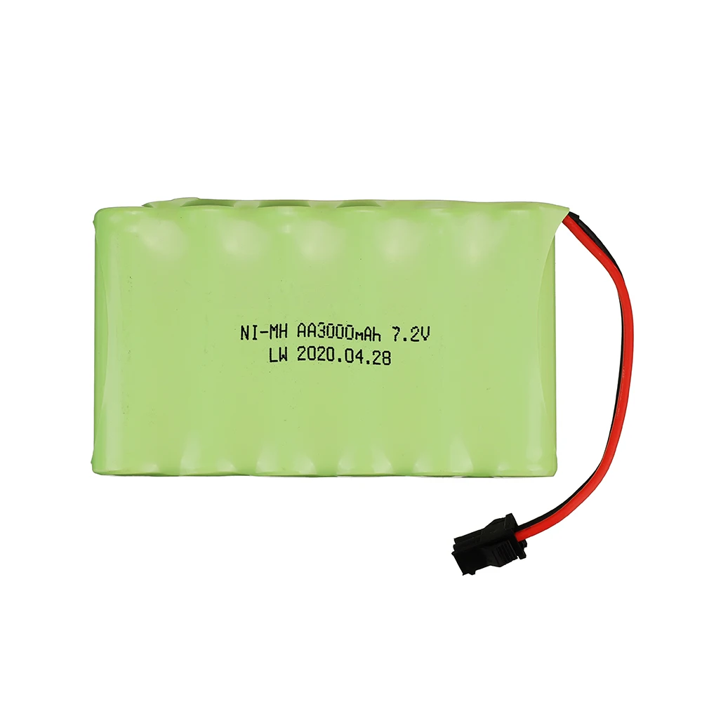 بطارية قابلة لإعادة الشحن ni-mh 7.2v 2800mah ، شاحن 7.2v للسيارة ، لعبة التحكم عن بعد ، خزان ، قطار ، روبوت ، قارب ، بندقية 5 * AA 7.2v