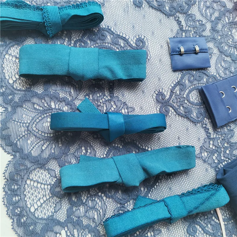 Blue Lingerie Kit Lingerie Making Set Blue Bra Making Panties Making Lingerie Sewing Lingerie Kit Supplies Panties Kit Lace Bra