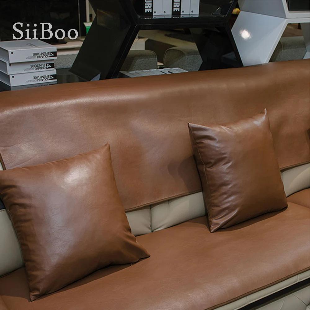 European style coffee vintage PU leather sofa cover waterproof disposable sectional slipcover fundas de sofa couch covers SP5181