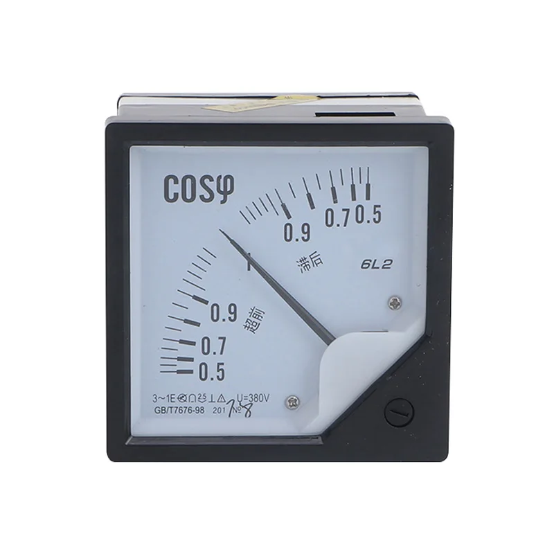 1Pcs 6L2 AC Analog COS Power Factor Meter 5A 6L2-COS Panel meter AC100V 220V 380V Electric Power Factor Meters