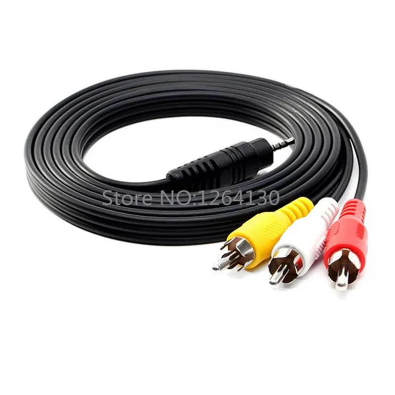 Cable adaptador AV de Audio y vídeo, Conector de 3,5mm a 3 RCA para TV/SONY/Canon/JVC, videocámara