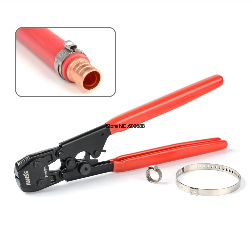 IWISS PEX Cinch Crimping Tool Crimper for Stainless Steel Clamps SS PEX Pipe Clamps