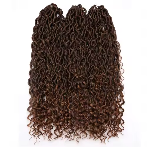 Synthetic Goddess Locs Crochet Hair Braids Curly Faux Locs Braiding Hair Extensions Wig For Women Black Hippie Boho Style - Image 3