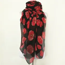 New Ladies Fashion Viscose Cotton poppy Print scarfs women scarf Fashion Poppies Scarves Shawl Wrap hot sale neckerchief