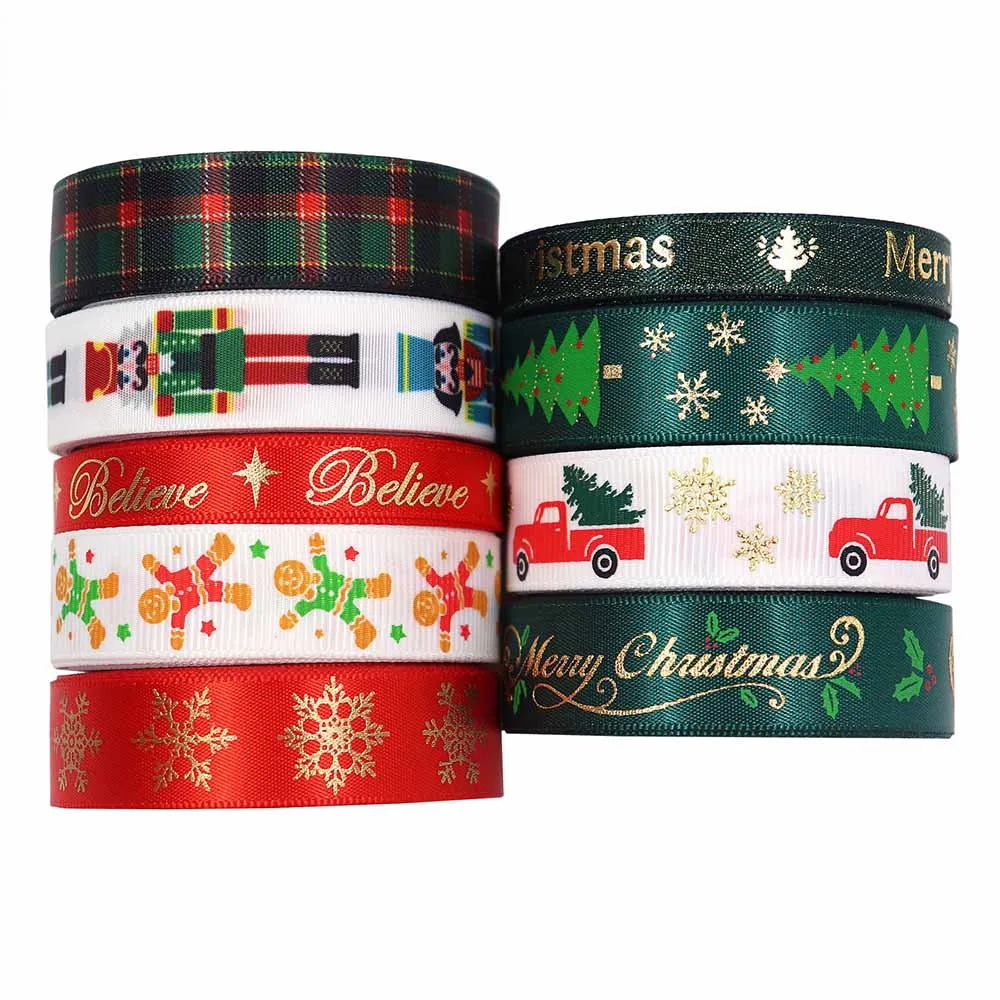 5 Yard Christmas Cartoon Ribbons Ribbing Festival Party Decoration For DIY Bowknot Card Gifts Box Packaging Handmade Home Decor