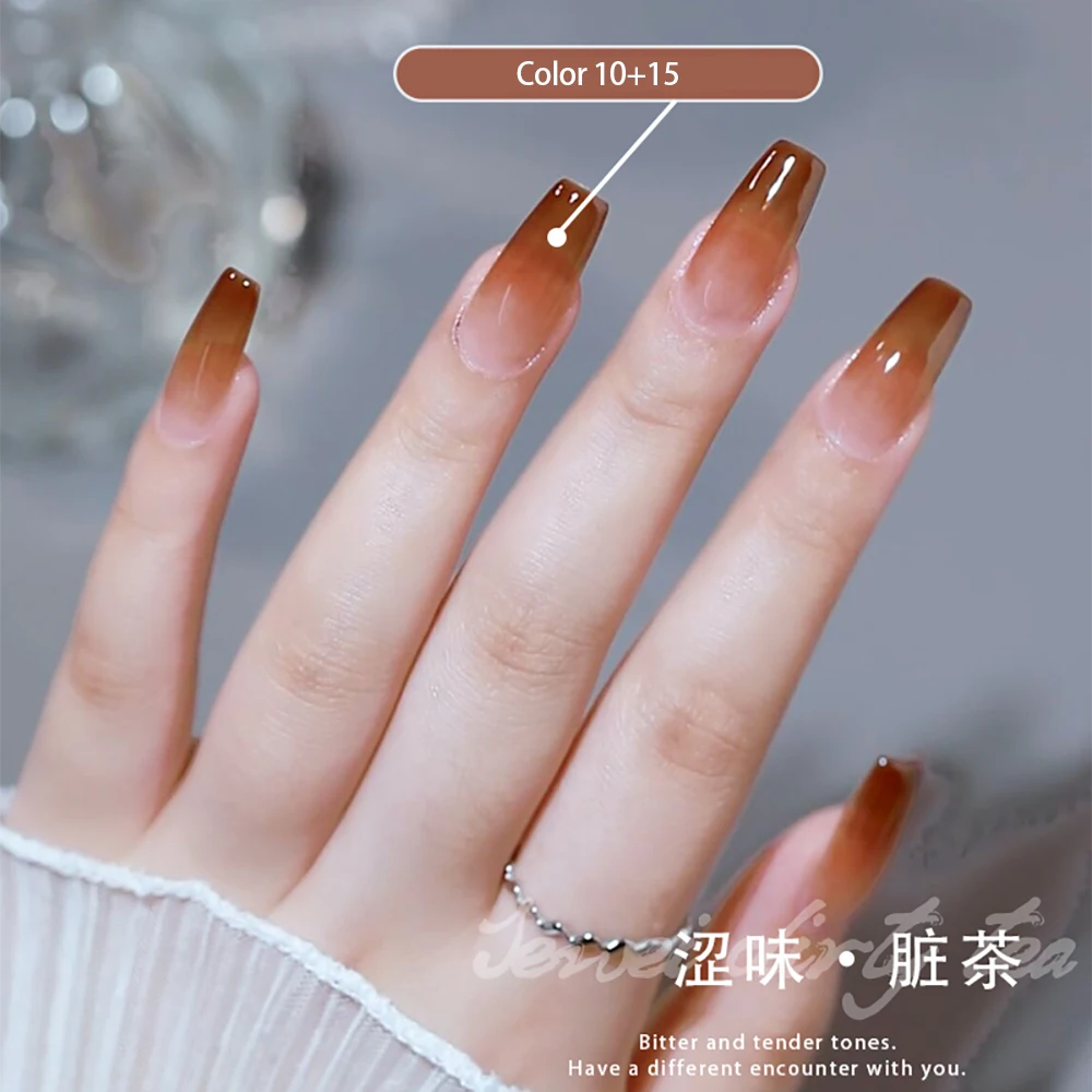 Vendeeni 30 Farben Transparenter Gel-Nagellack, Dirty Color Jelly UV Soak Off Gel-Lack, Ice Through Jade Nail Art Gel-Lack – Detail 9