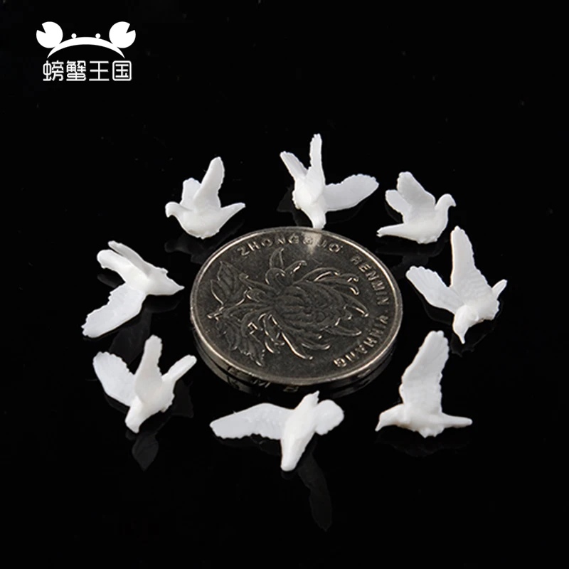 20pcs Artificial Bird Outdoor Garden Figurine Pigeon Resin Figure Craft Toy 1/25 1/75 Miniatures for scale Model Scenery Decors