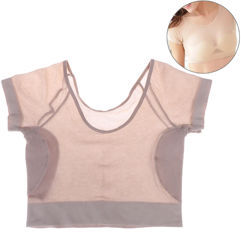 1 Pc T-shirt Shape Sweat Pads Reusable Washable Underarm Armpit Sweat Pads Perfume Absorbing Anti Sweat for Women Set