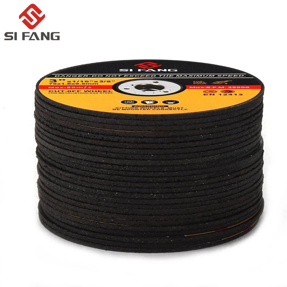 Disco de corte de resina,discos de corte de acero inoxidable para rueda de amoladora angular, 10 piezas, 75mm, 3"