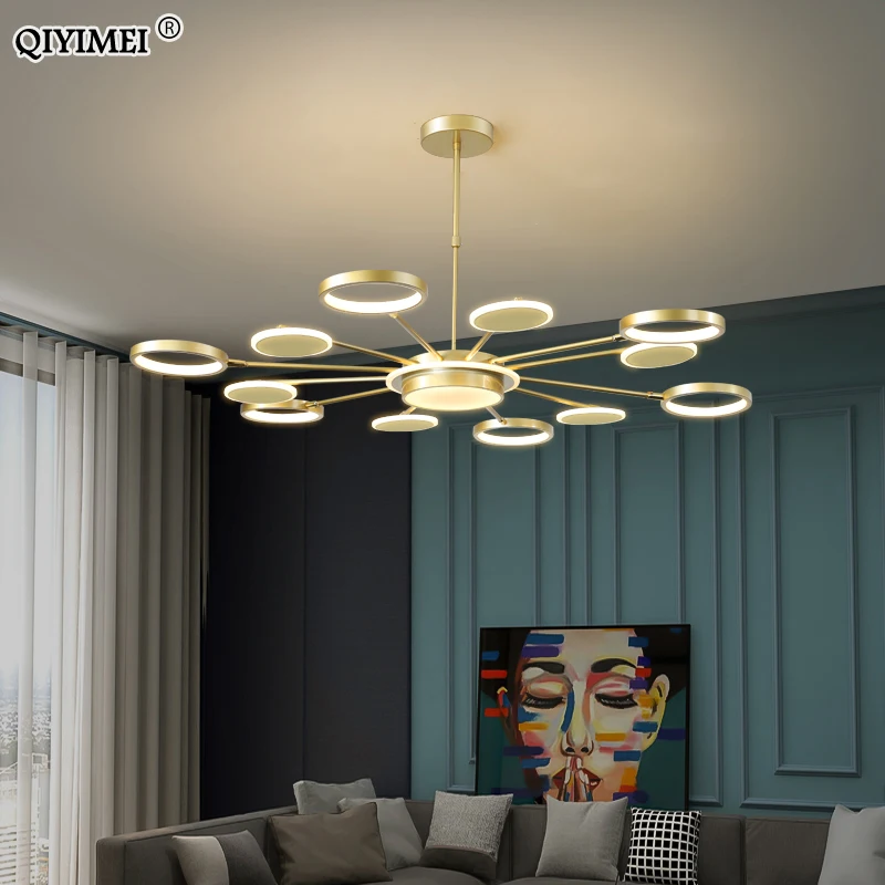 Plafonnier LED avec télécommande, design moderne, disponible en noir et en or, intensité réglable, luminaire décoratif d'intérieur, idéal pour un salon, une salle à manger ou une chambre à coucher, nouveau modèle