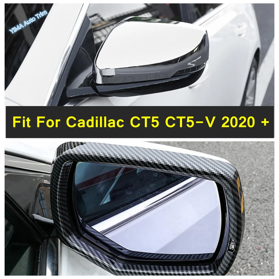 

Rearview Mirror Cover Rain Eyebrow Frame Trim Fit For Cadillac CT5 CT5-V 2020 - 2022 Carbon Fibre / Shiny Exterior Accessories