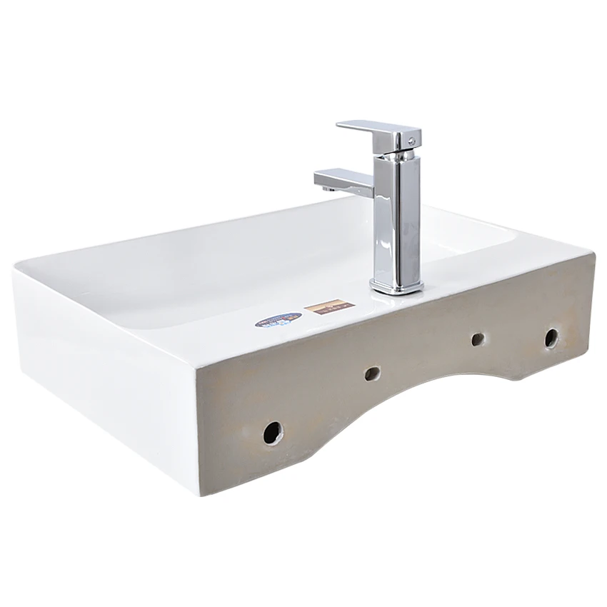 S660 Modern Simplicity Ceramic Countertop Sinks Rectangular Bathroom Sinks Artistic White Square Basin Bowl Household Washbasin