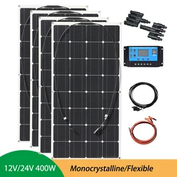 1PCS~ 6PCS 100W Flexible Solar Panel Kit Module 100 W 200W 300W 400W 500W 600W 12V/24V Cell Battery Charger Home  RV Plate China