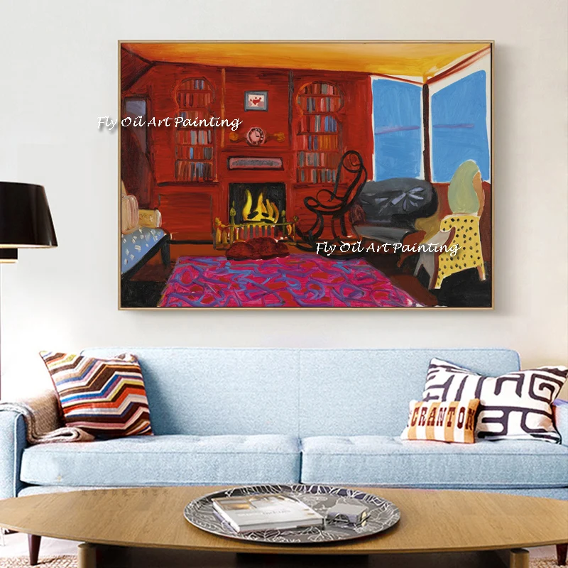 Hand painted Modern canvas David Hockney House Decoration Oil Paintings wall Abstract art picture Living Room Christmas Gift