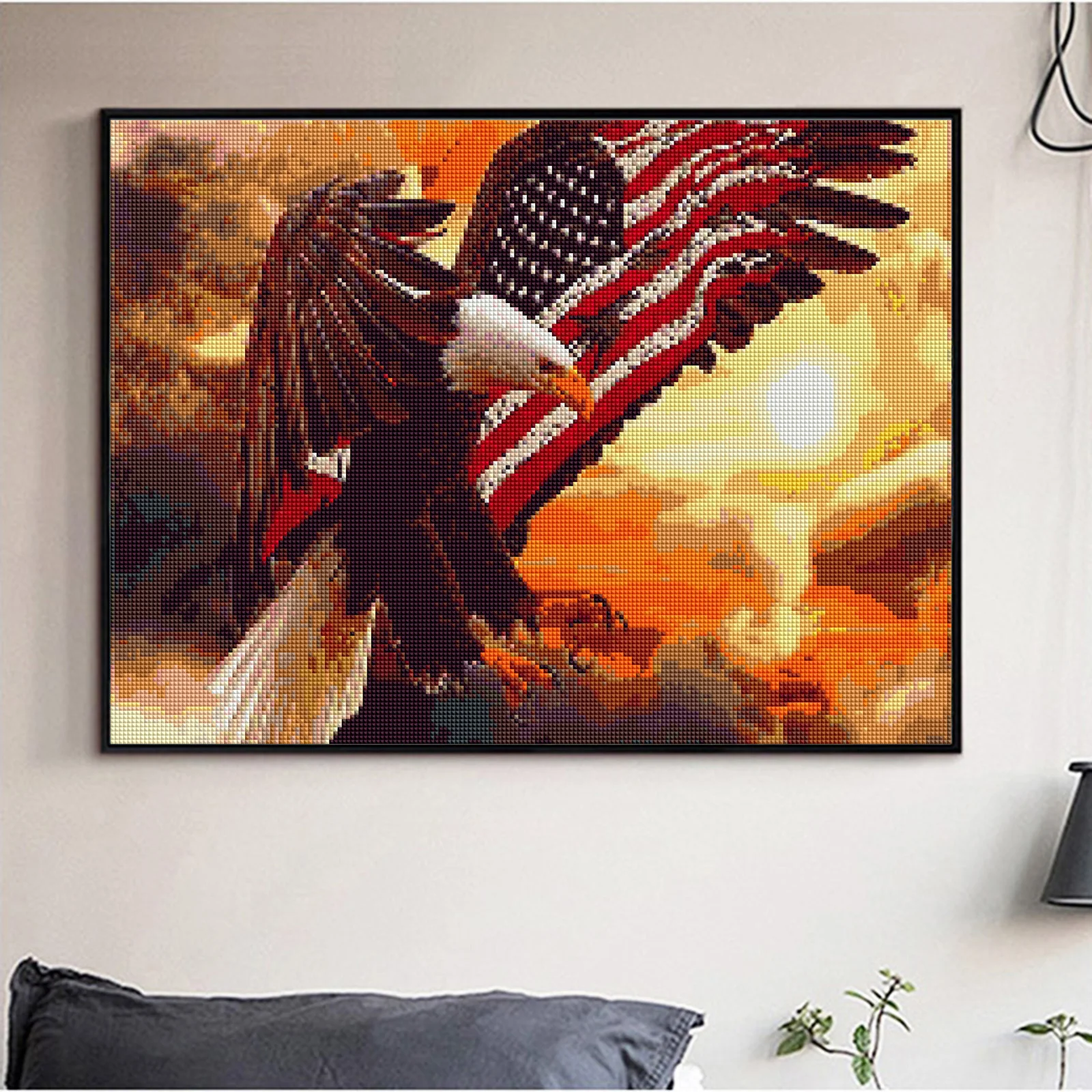 LZAIQIZG 5D Full Square/Round Diamond Painting American Flag Eagle Cross Stitch Diamond Embroidery Animal Picture Home Decor