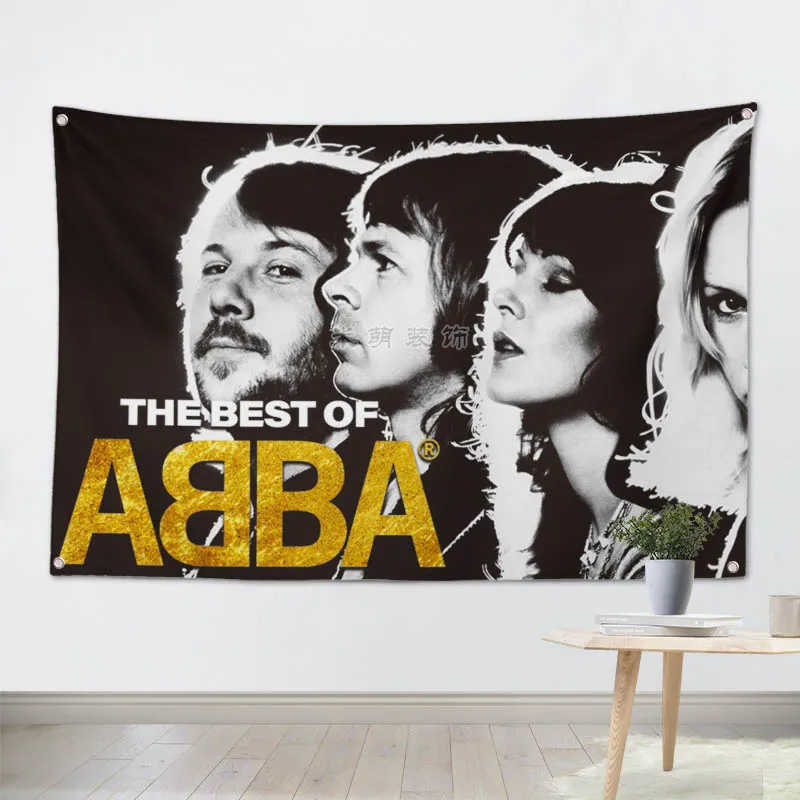 Music Theme Four Holes Wall Hanging Pop Rock Band Signboard Flag Banner Rock Music Stickers Canvas Painting Tapestry Wall Art