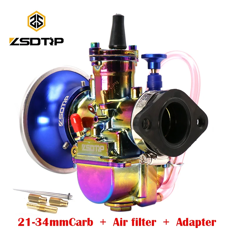 ZSDTRP 1 Set Universal 21 24 26 28 30 32 34 2T 4T For PWK Carburetor Motorcycle Carburador With Adapter Air Filter For 75-250cc