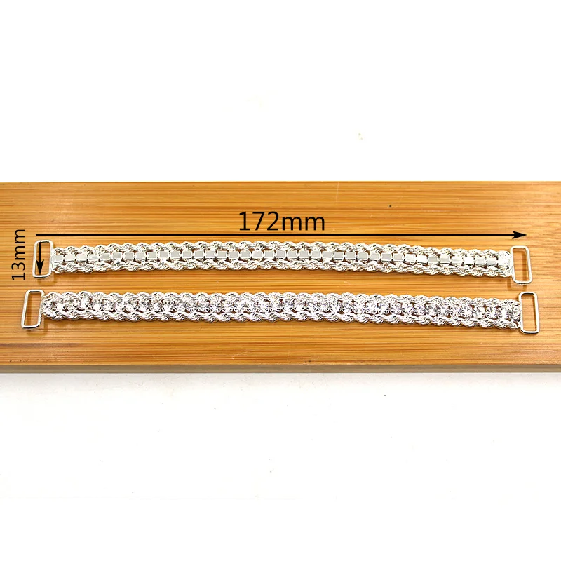Rhinestone Chain Connectors, Crystal Swimming Wear Bikini Decoration, Crafts, DIY Accessories, High Quality, 172mm, 2Pcs per Lot