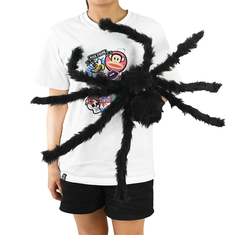 30/50/75cm Black Plush Big Spider Halloween Decoration Props Horror House Haunted Scene Layout Props Halloween Party Supplies