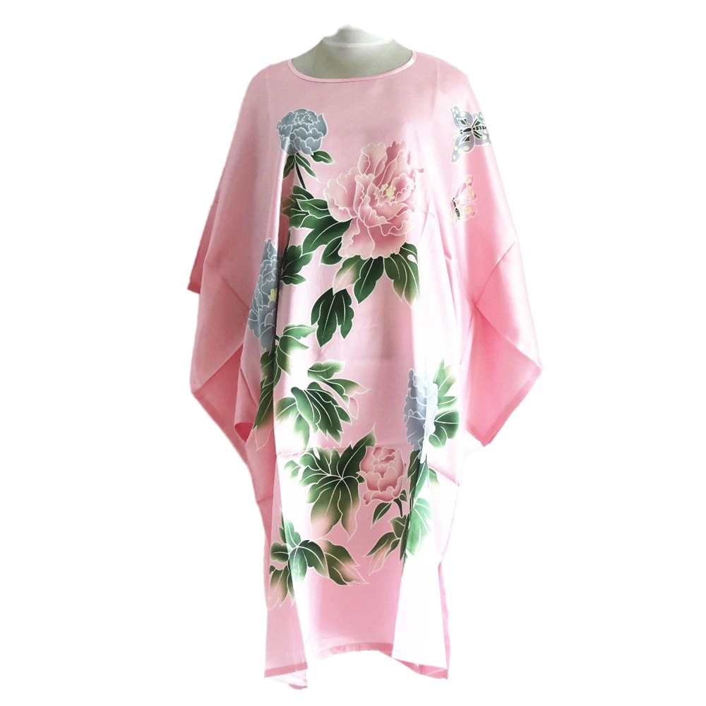 Hot Sale 21 Style  Women\'s Faux Silk Robe Bath Gown Nightgown Summer Sleep shirts New Style Sleepwear Printed