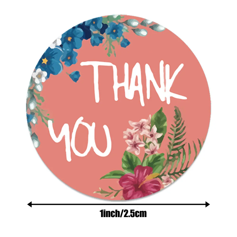 50-500pcs Thank You Label Sticker flower Adhesive Shipping Mail Labels Thank You for My Small Business Stickers Paper