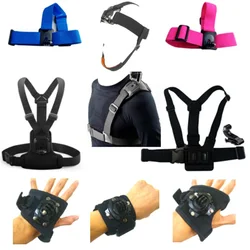 Head Chest Arm Wrist Band Single Shoulder Strap Belt Tripod Mount Adapter for Gopro Hero 11 1097 Sj8/6 Mobile Phone Clip/Holder