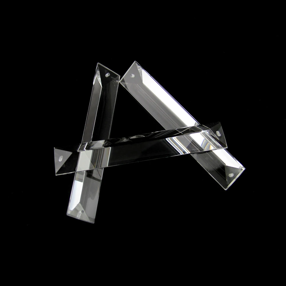 Trimming Triangle Crystal Clear Prism In 1 Hole/2 Holes Glass Chandeliers Pendants Parts Glass Lamp Drop Pendants