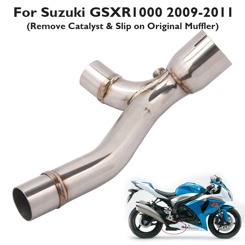 GSXR1000 Motorcycle Exhaust Connector Mid Link Pipe Modified Exhaust Tube Slip on Original Muffler for Suzuki GSXR1000 2009-2011