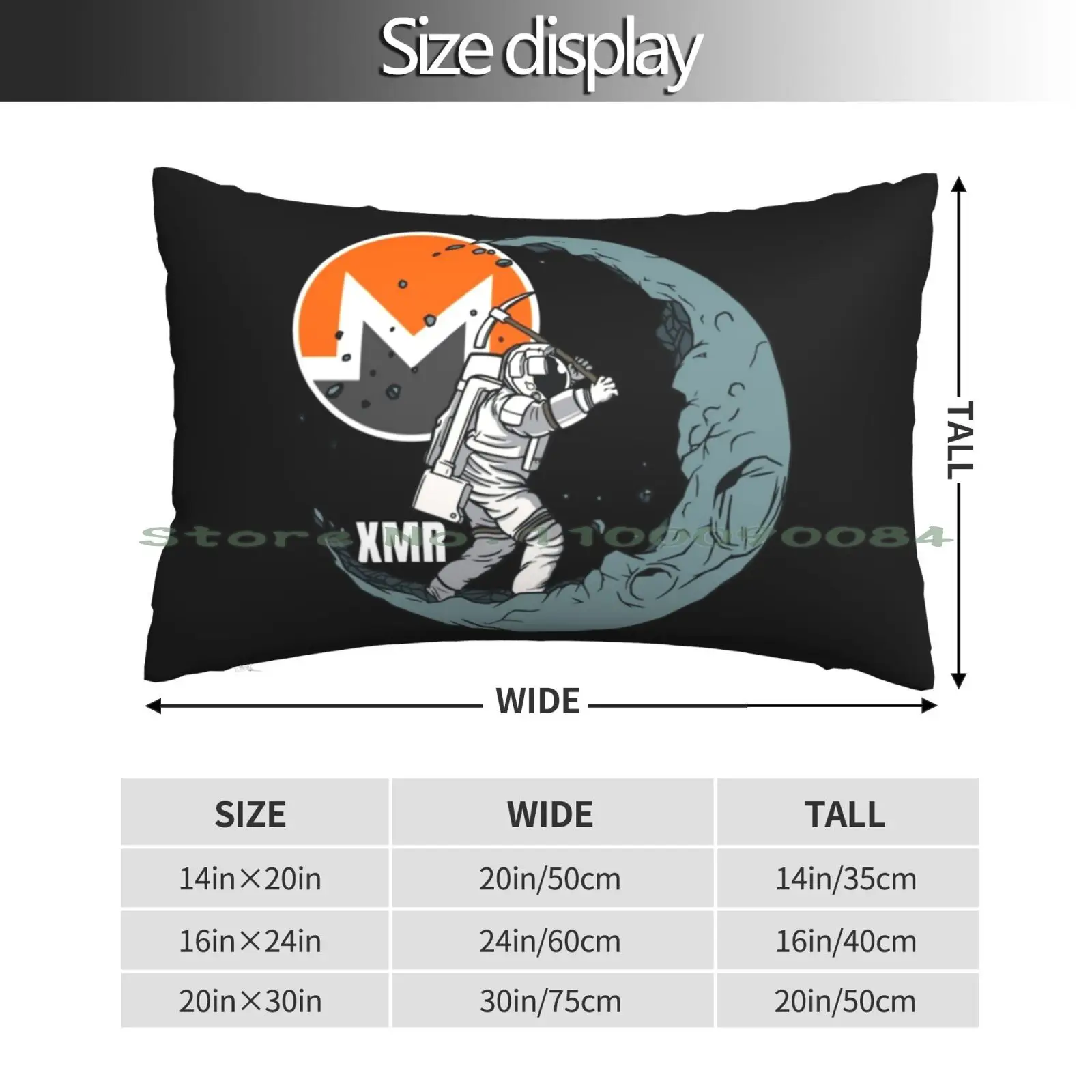 Monero Xmr Moon Man Mining Crypto Cryptocurrency Pillow Case 20x30 50*75 Sofa Bedroom Biohazard Umbrella Corporation 2 Zombies