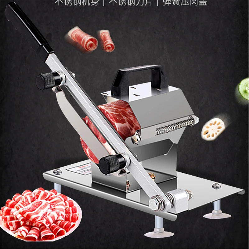 Trancheur manuel multifonction de viande et légumes, Machine à trancher le bœuf en rouleau d'agneau pour usage domestique et Commercial