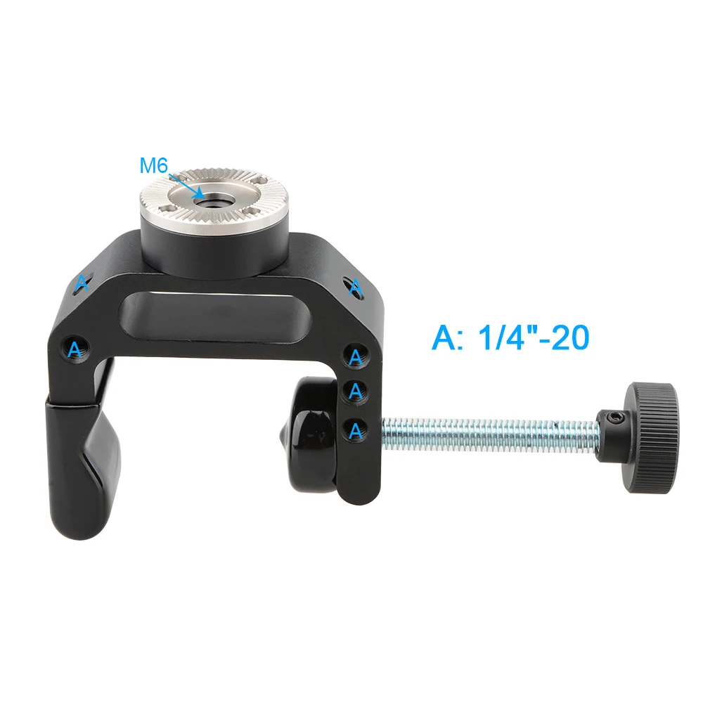 CAMVATE C-المشبك مع معيار M6 الموضوع أري روزيت محول تركيب و 1/4 "-20 ثقوب الموضوع لربط أري روزيت