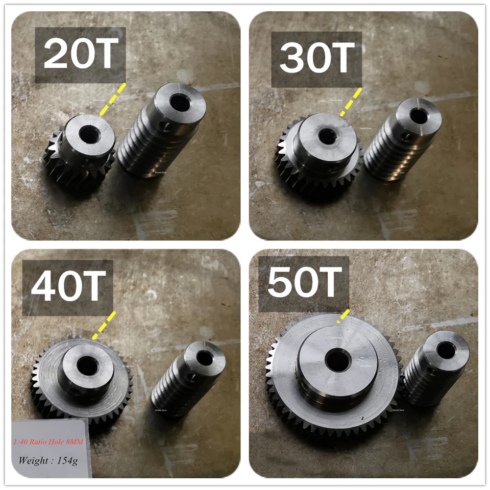 QUARKZMAN Ensemble Vis Sans Fin Module 0.5 - Réduction 60:1, 60T Laiton, Arbre Et Roue 6mm