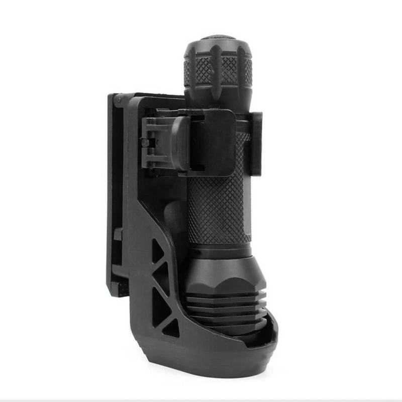 Tactical Flashlight Holster 360 Degrees Rotating Torch Holder Outdoor Hunting Flashlight Pouch Case With Lever Side Lock System