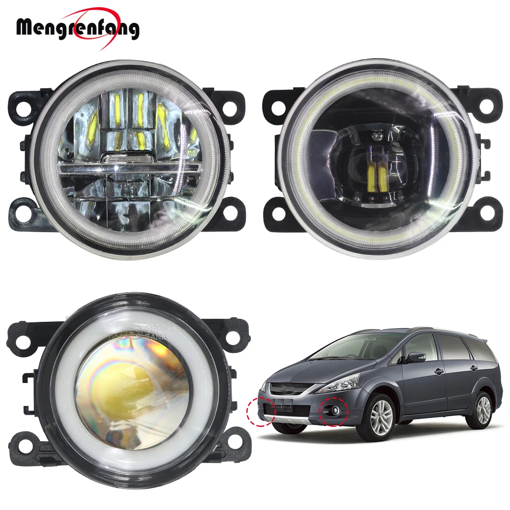 

2 Pieces Car Front Fog Light LED Halo Ring Angel Eye DRL Daytime Running Lamp H11 12V For Mitsubishi Grandis NA_W MPV 2004-2011