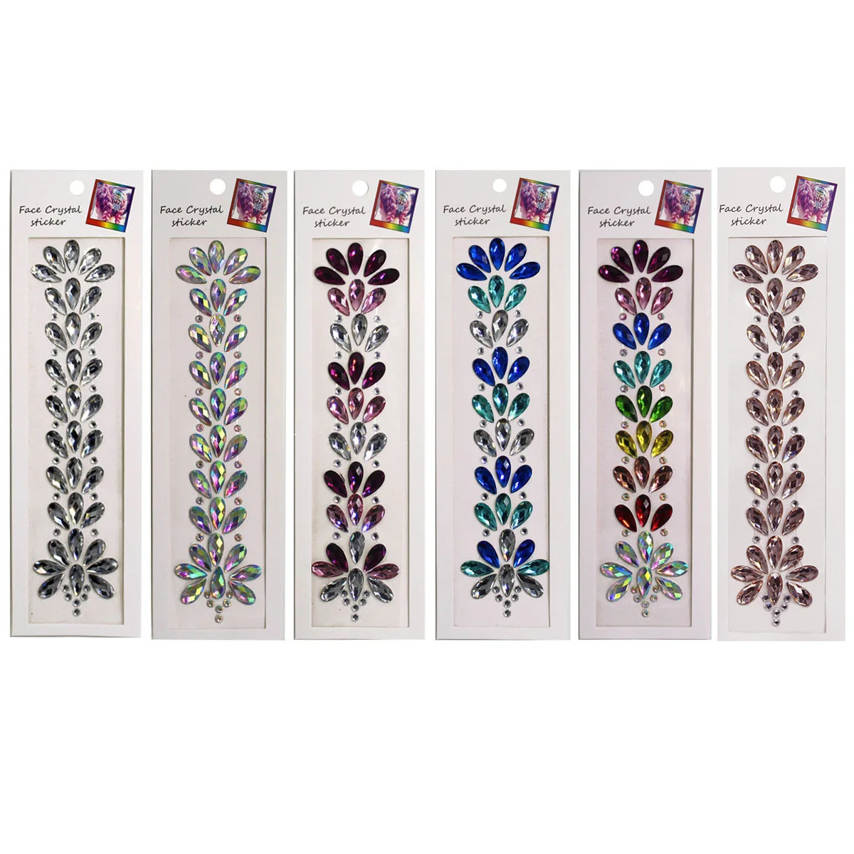 Gems Rhinestone Adesivo para Rosto e Corpo, Gemas, Gemas, Olhos, Testa, Tatuagens Glitter, Auto-Adesivo, Colar Adesivo, 1Pc