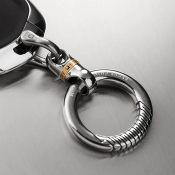 High-grade men&#x27;s titanium ring car remote control special keychain high-quality waist hanging titanium key chain ring pendant