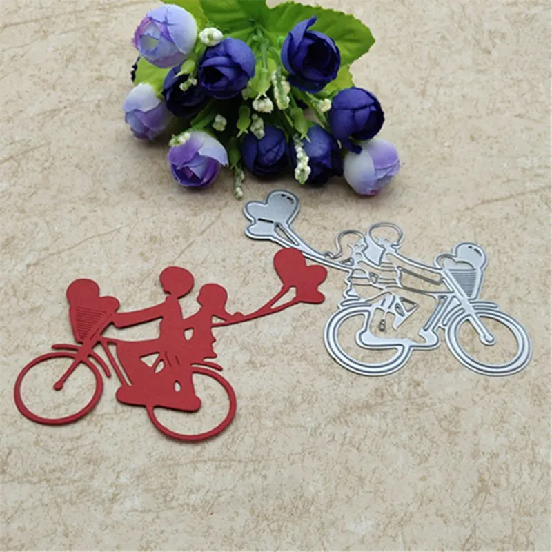 DIY Bicycle love Metal Cutting die keychain shaker Heart Paper Key Chain Scrapbook Paper Craft Card Punch Art Knife Cutter