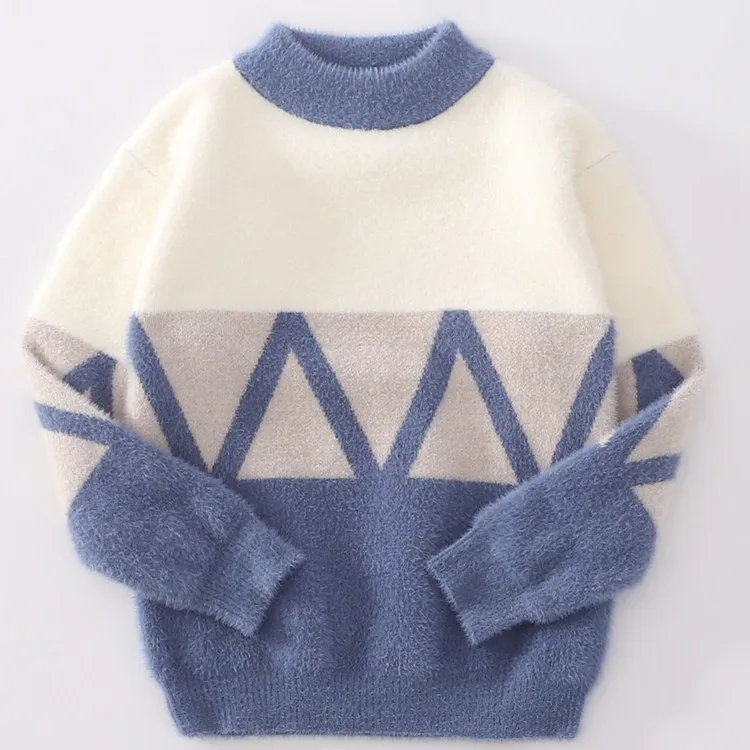 Children Autumn Winter Clothing Boys Knitting Sweater Pullovers Big Kids Warm Long Sleeve Top Coat 5 6 10 11 12 13 14 15 16 Year