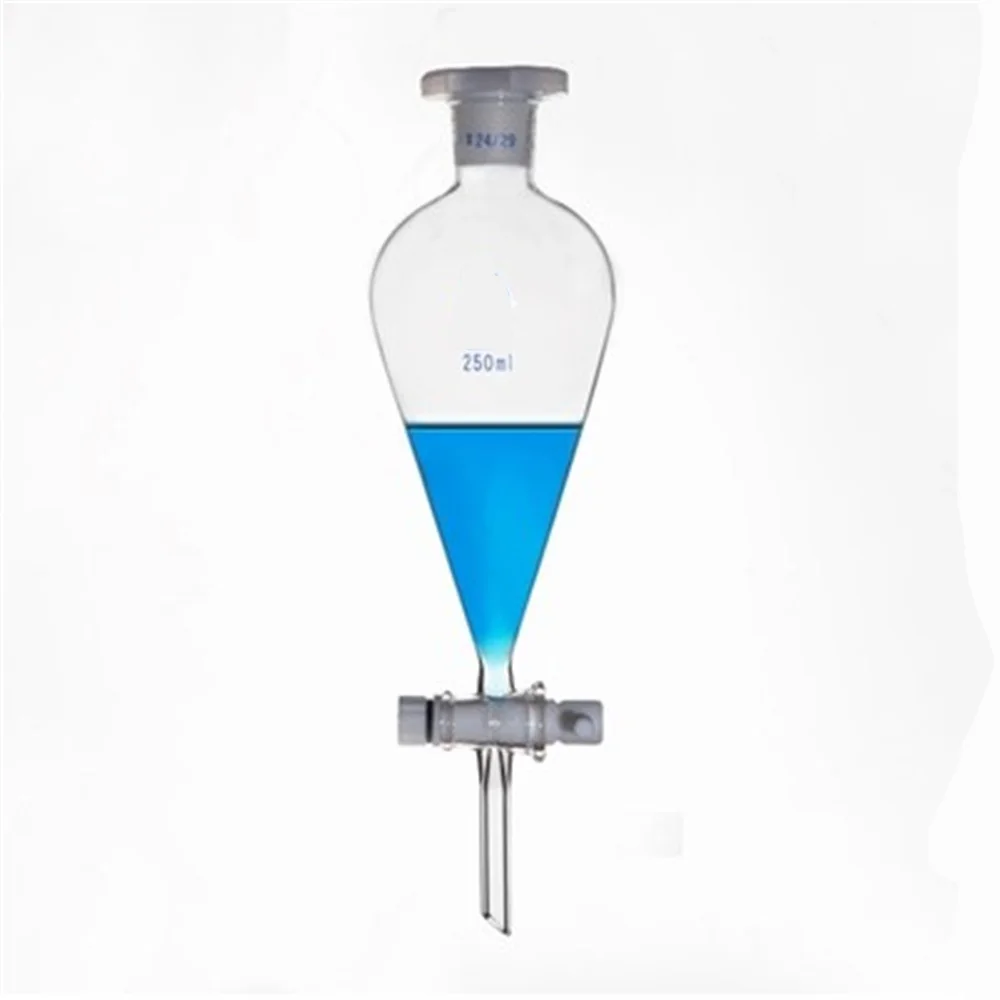 250ml 24/29 Ground Joint Pear Shaped Lab Separatory Funnel With  Stopcock