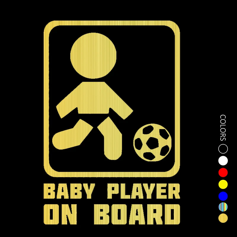 30321# 12x18 cm Baby football player on board car sticker decal waterproof stickers on truck bumper rear window