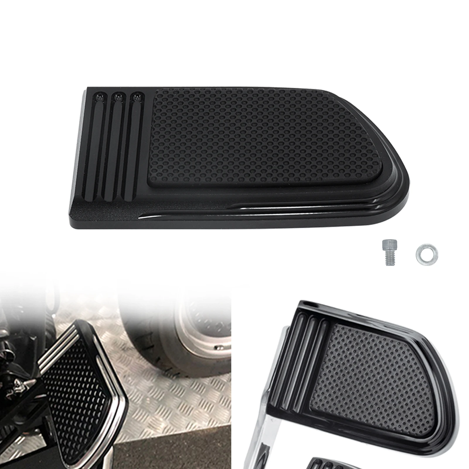 3 Colors Motorcycle Brake Pedal Pad Cover For Harley Dyna FLD 12-16 Touring Electra Road Glide 1980-2018 Softail Fatboy 1986-17 image 5