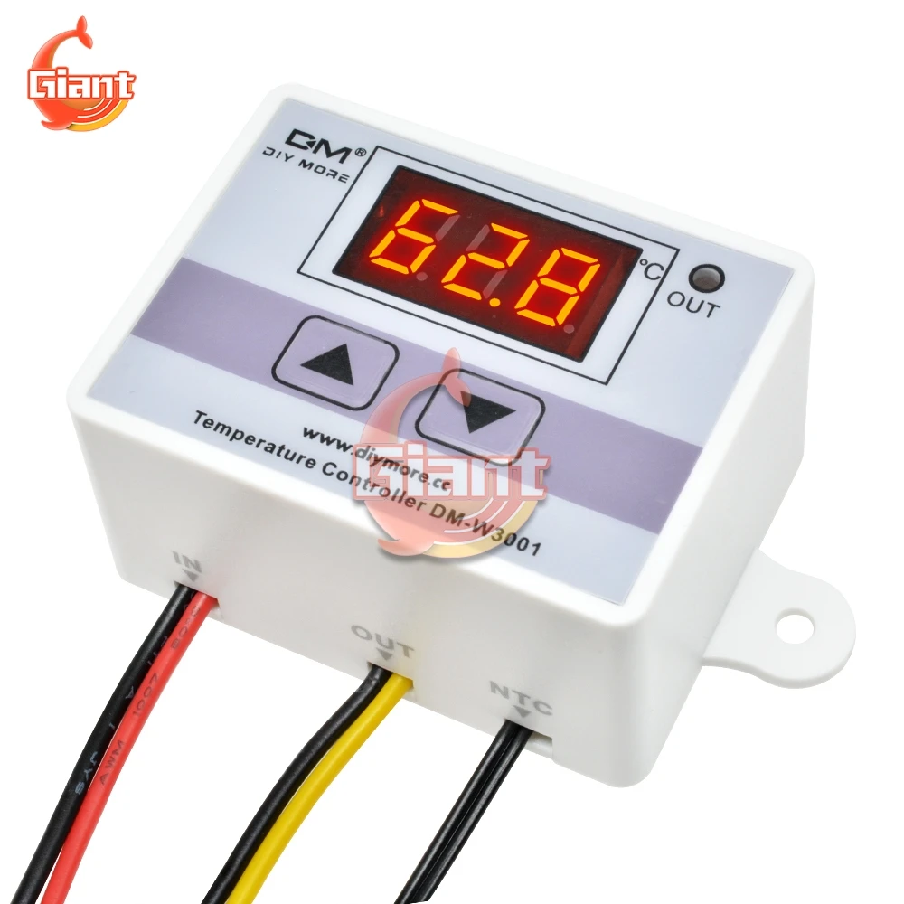 W3001 led digital termostato ac 110v 220v controlador de temperatura regulador temp com transformador isolado para aquário incubadora