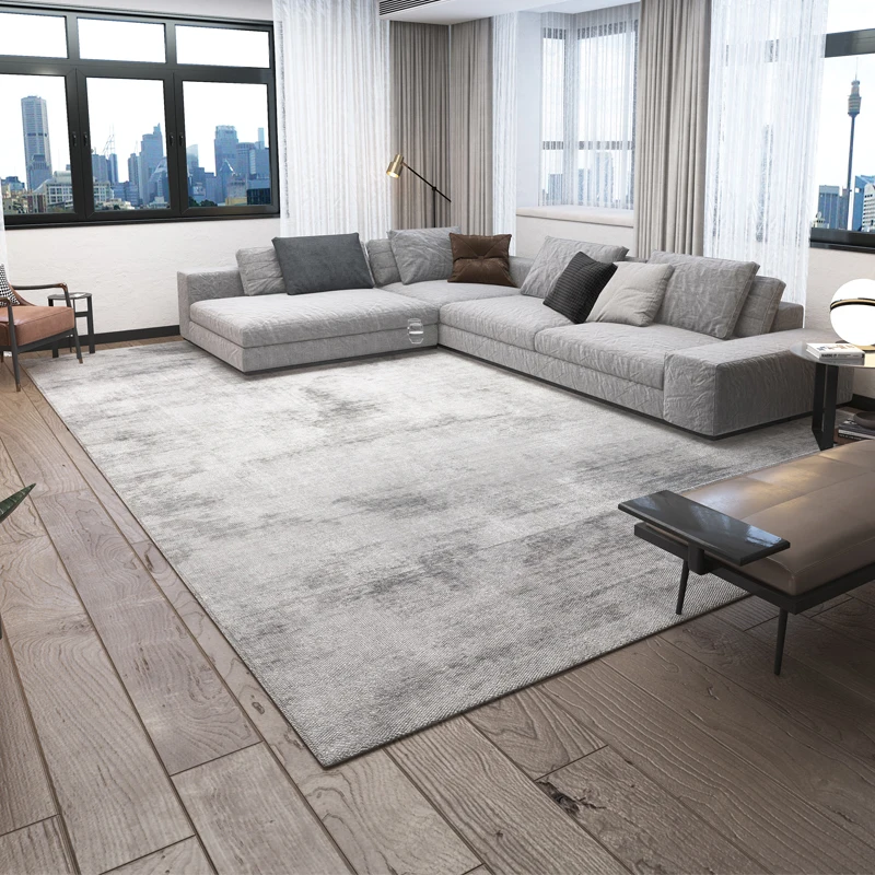 Brief Gray Carpet for Living Room, Luxurious, Modern Home, Bedroom Carpet, Decorative, Thick Coffee Table Area Rug, Non-slip Mat