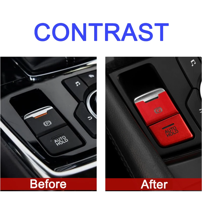 Car Handbrake Parking Switch Cover Auto Hold Sticker Trim for Mazda 3 Axela CX-5 CX5 LHD Accessories 2017 2018 2019 2020 2021